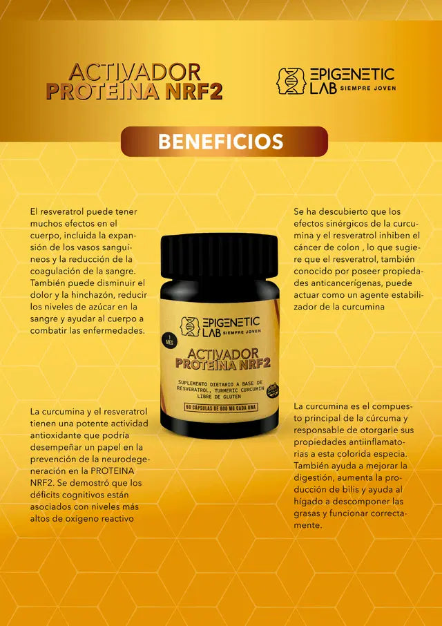 ACTIVADOR DE LA PROTEINA NRF2 X 60 CAPSULAS DE 600 MG SIN TACC